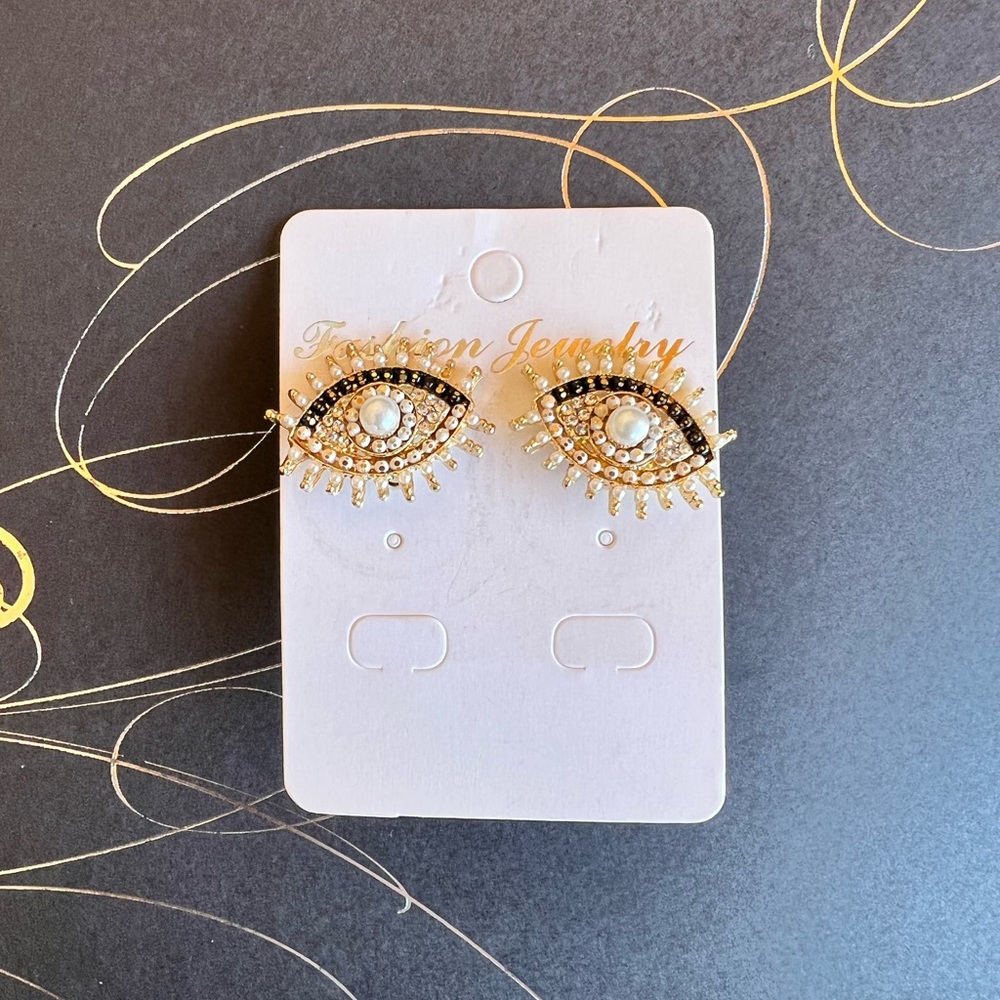 Evil eye earrings